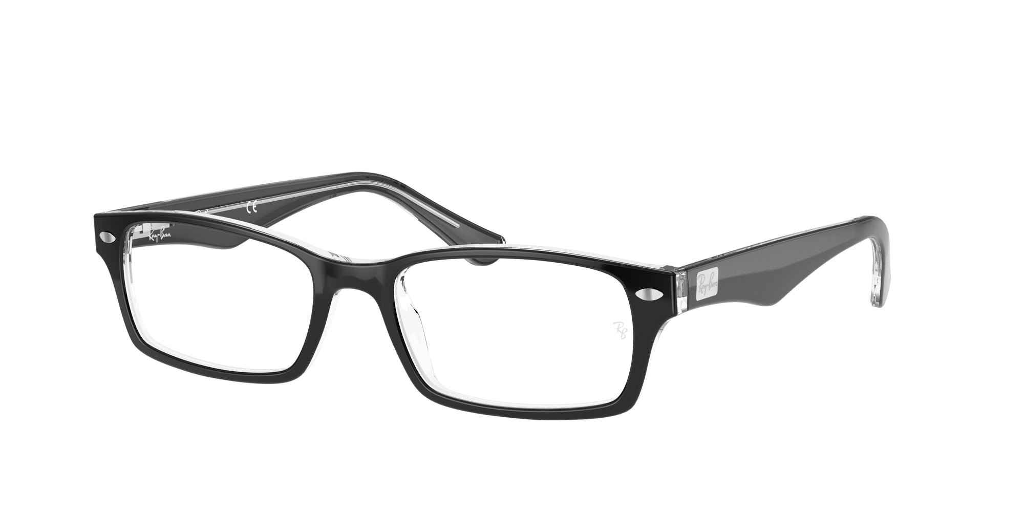 8053672186628 - Unisex RX5206  2034 Rahmen von BRILLEN Acetat Schwarz Transparent Quadratisch Normal