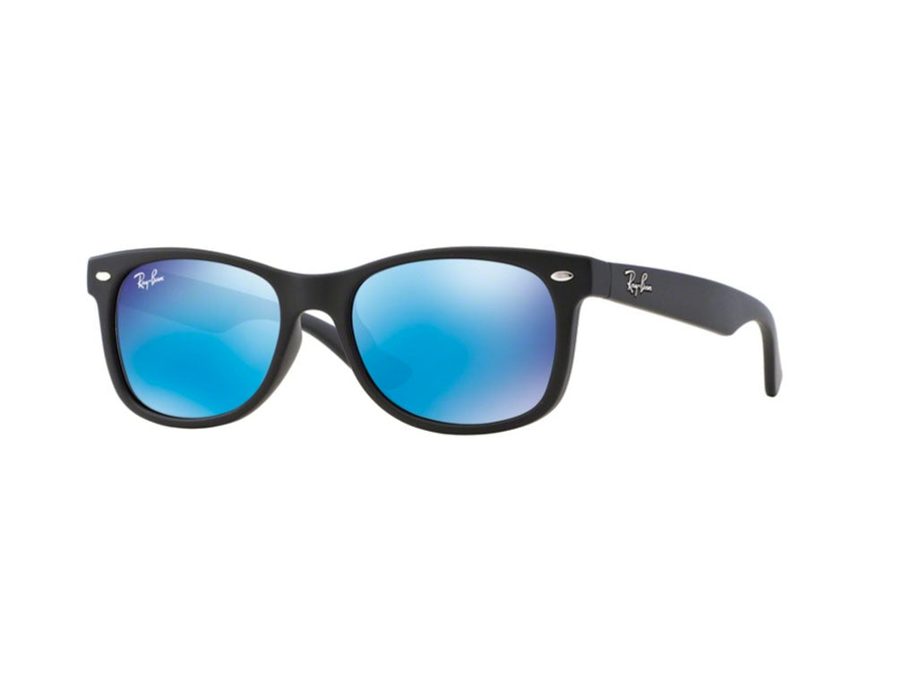 8053672217766 - Kind RJ9052S JUNIOR NEW WAYFARER 100S55 Gläser SONNENBRILLEN Injiziert Schwarz Blau Quadratisch Normal