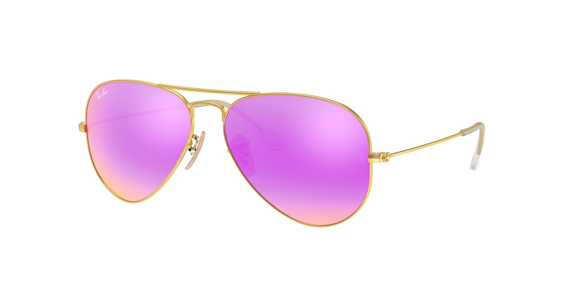 8053672339000 - Unisex RB3025 AVIATOR 112 4T Gläser SONNENBRILLEN Metall Gold Violett Pilot Normal