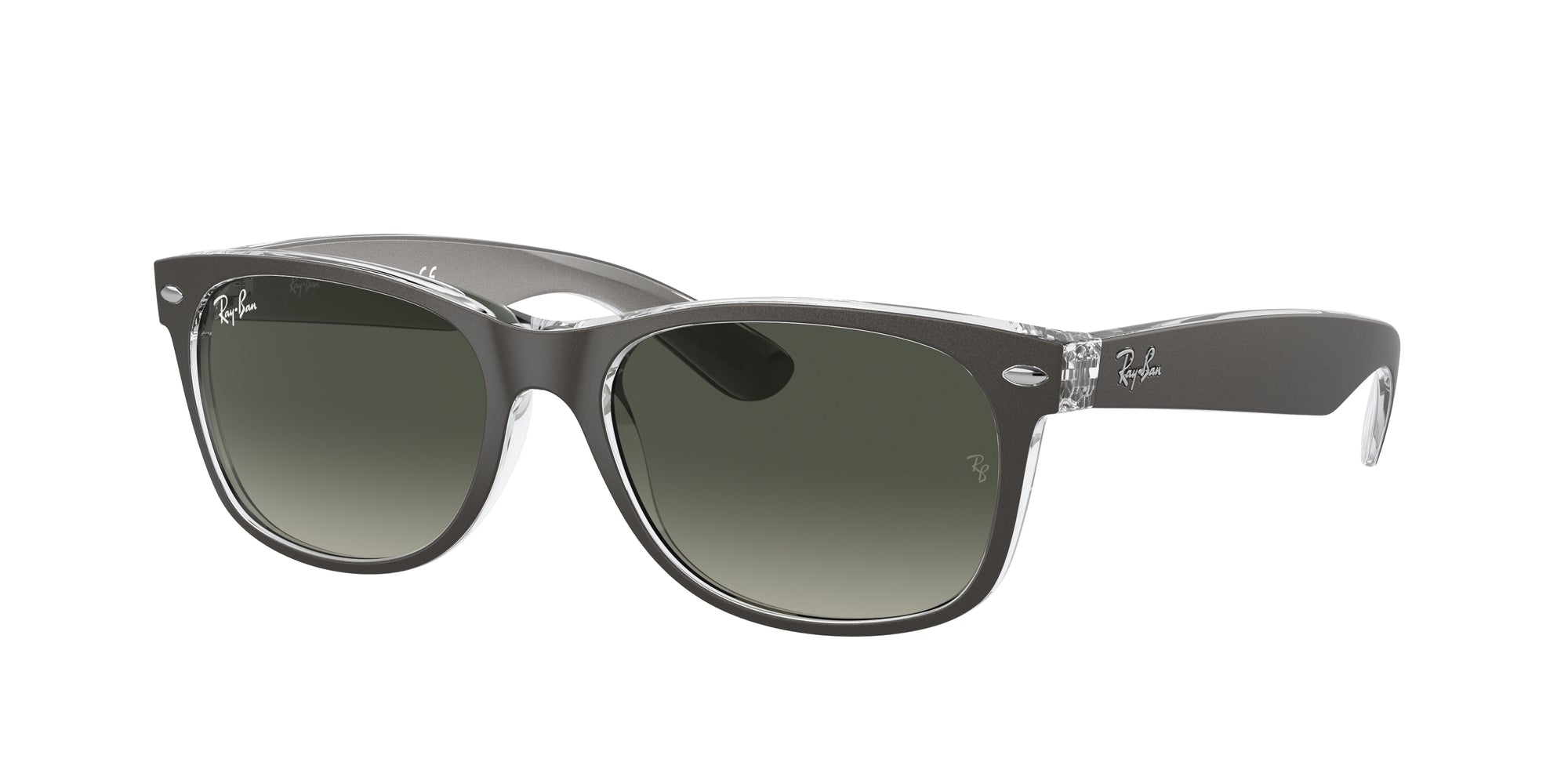 8053672342345 - Unisex RB2132 NEW WAYFARER 614371 Gläser SONNENBRILLEN Injiziert Grau Grau Quadratisch Normal Sfumato