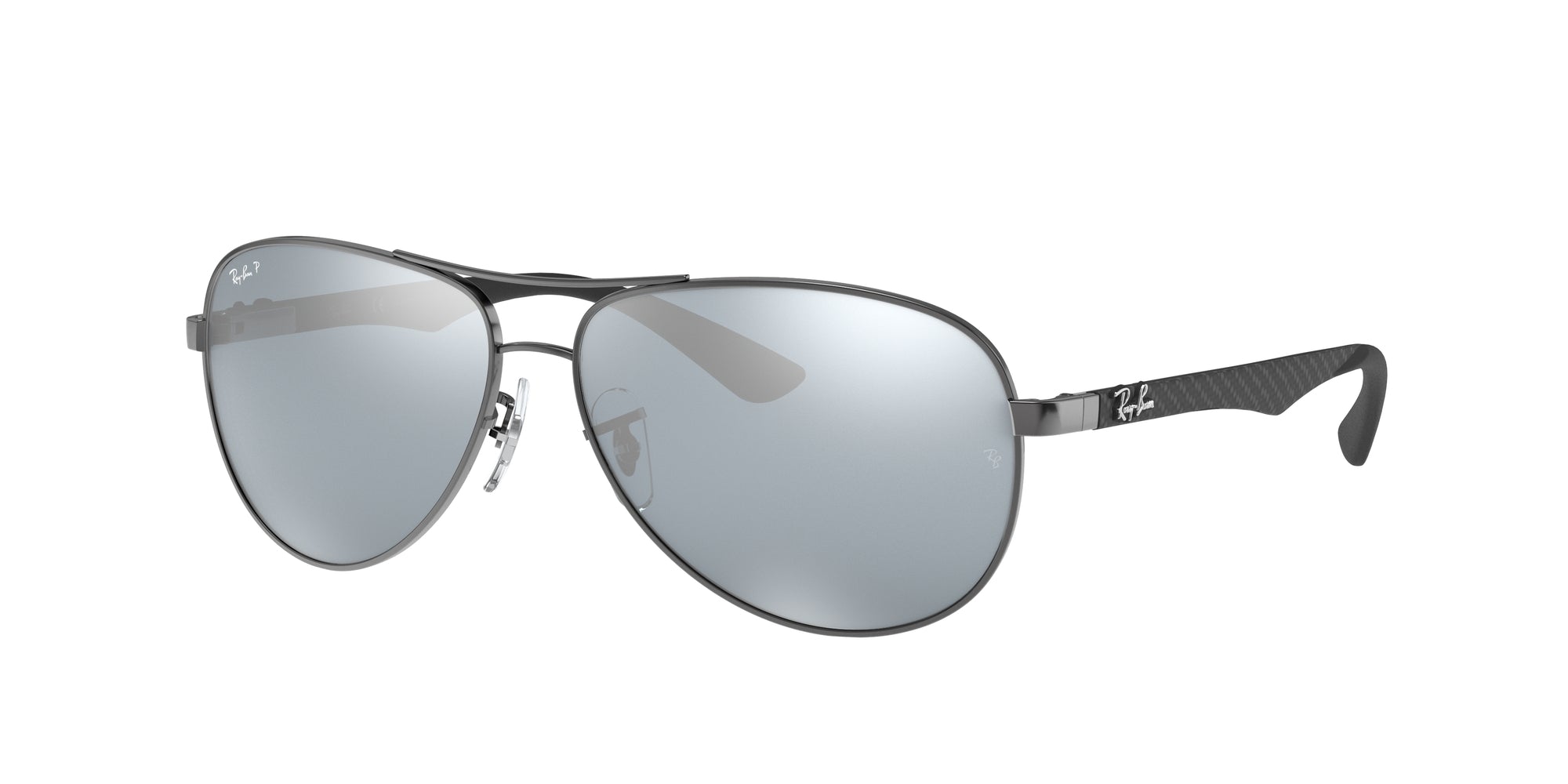 8053672346305 - Herren RB8313 CARBON FIBRE 004 K6 Gläser SONNENBRILLEN Metall Gunmetal Argento Pilot Polarisiert