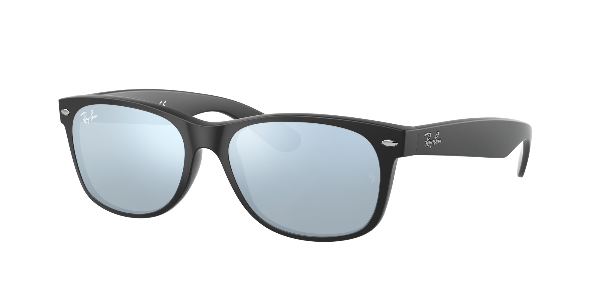 8053672394382 - Unisex RB2132 NEW WAYFARER 622 30 Gläser SONNENBRILLEN Injiziert Schwarz Silber Quadratisch Normal