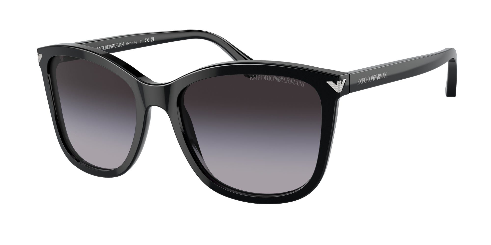 8053672468595 - Damen EA4060  50178G Gläser SONNENBRILLEN Acetat Schwarz Grau Quadratisch Normal Schattiert