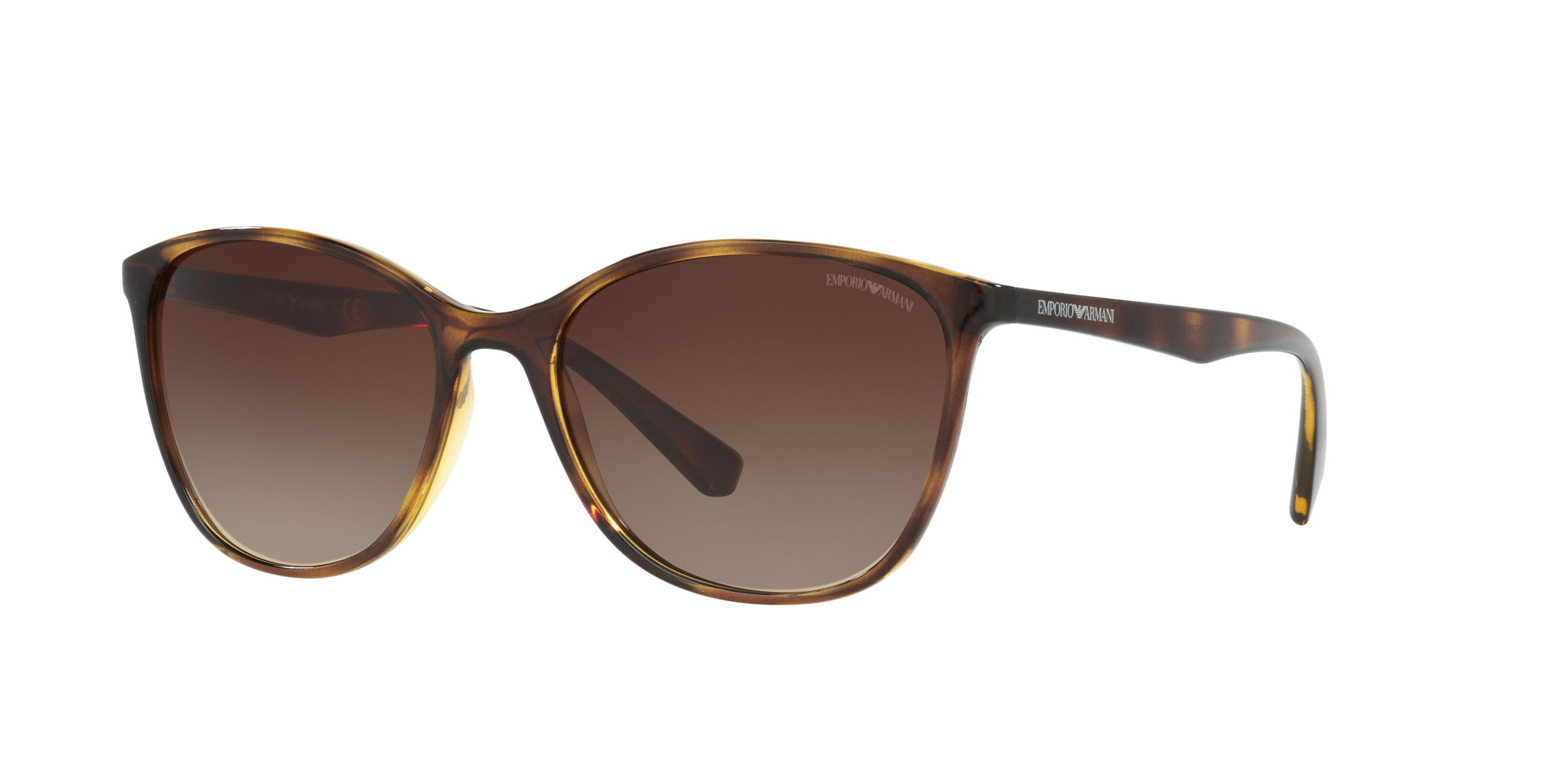 8053672550665 - Damen EA4073  502613 Gläser SONNENBRILLEN Injiziert Schildkröte Braun Cat Eye Normal Sfumato