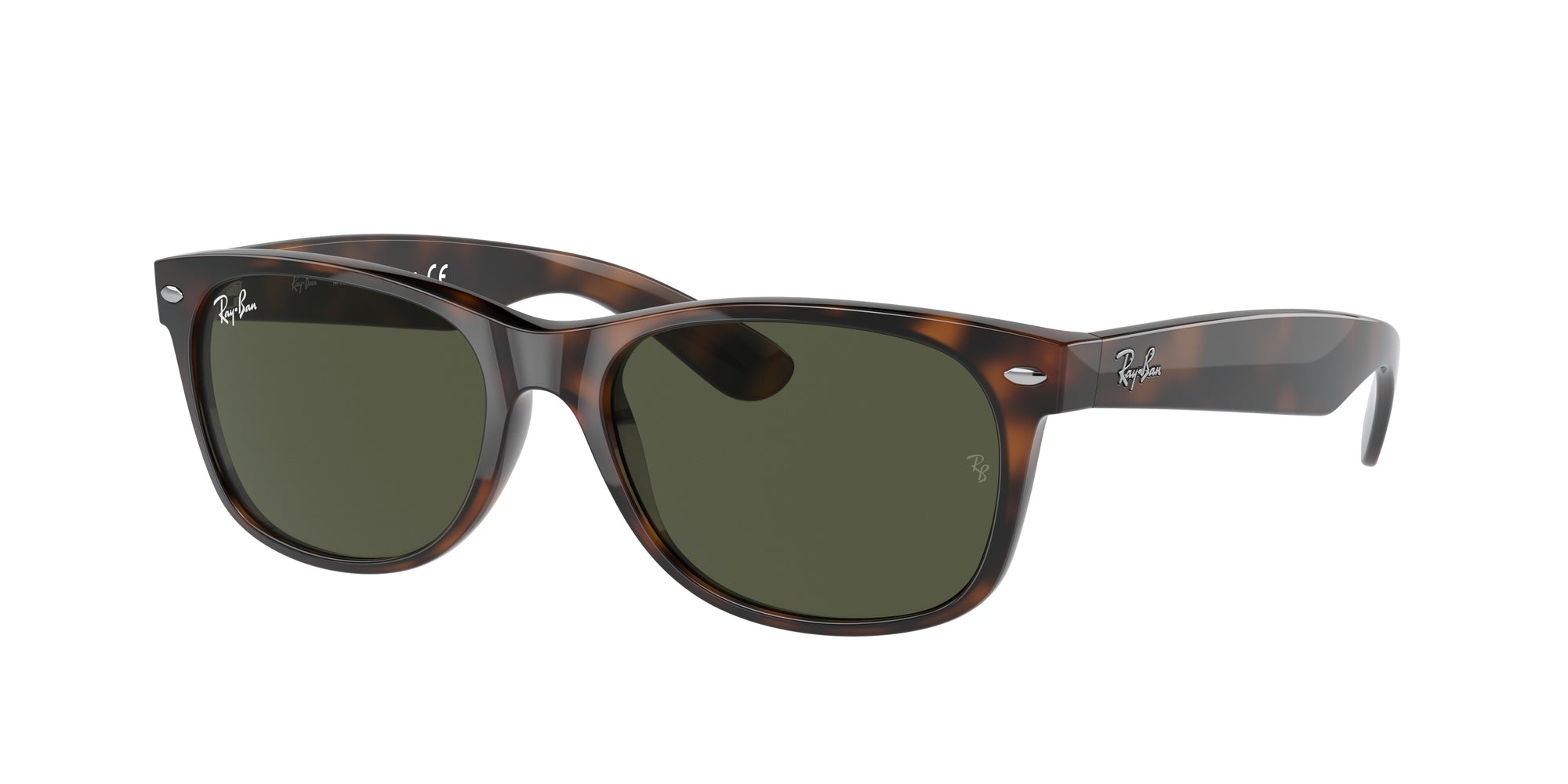 8053672562712 - Unisex RB2132 NEW WAYFARER 902 Gläser SONNENBRILLEN Injiziert Schildkröte Grün G15 Quadratisch Normal