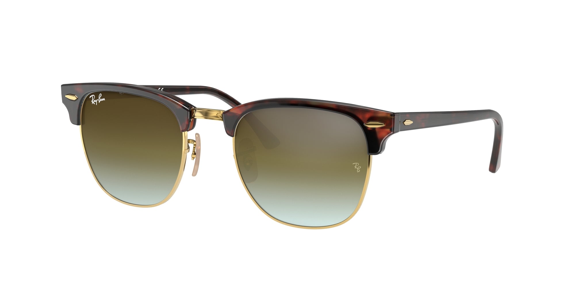 8053672603835 - Unisex RB3016 CLUBMASTER 990 9J Gläser SONNENBRILLEN Acetat Schildkröte Grün Quadratisch Normal