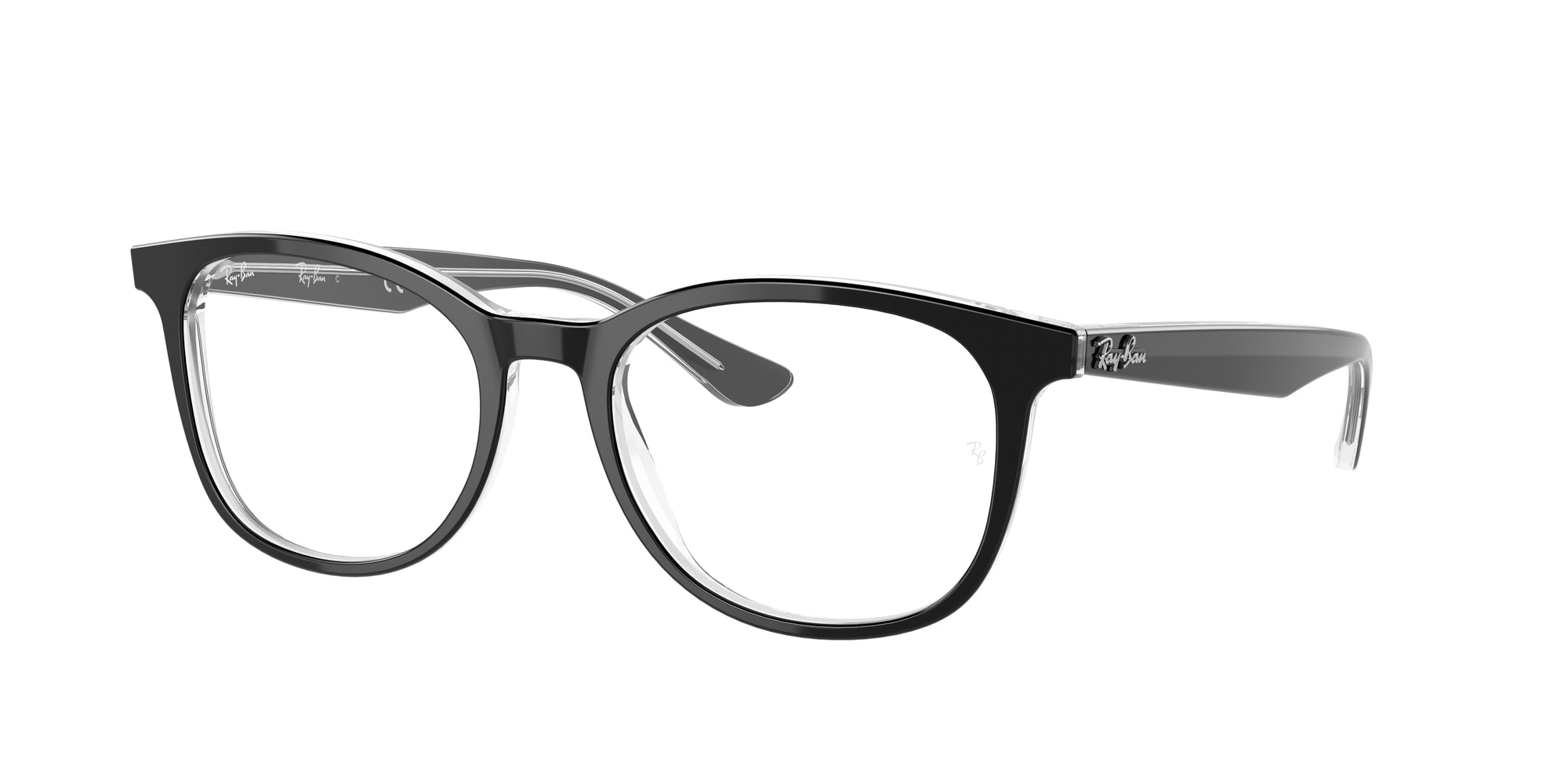 8053672633535 - Unisex RX5356  2034 Rahmen von BRILLEN Acetat Schwarz Transparent Quadratisch Normal