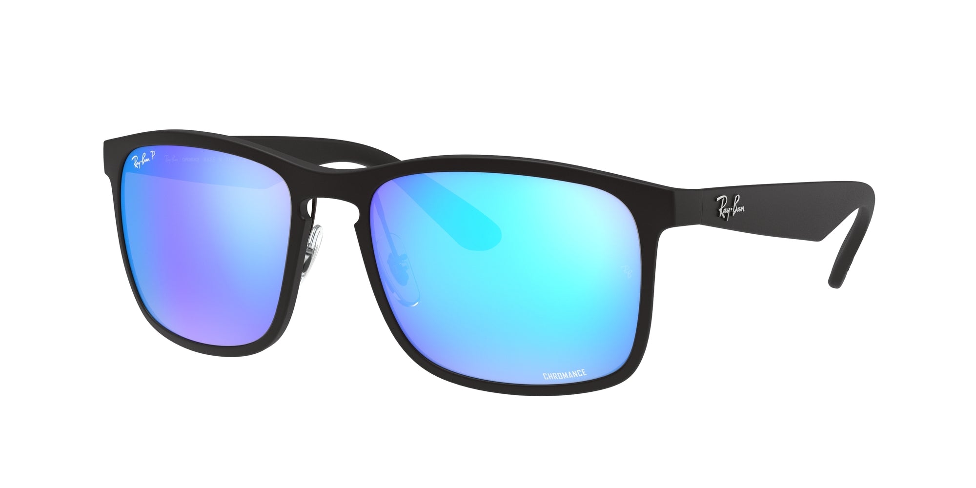 8053672644951 - Herren RB4264  601SA1 Gläser SONNENBRILLEN Injiziert Schwarz Blau Quadratisch Polarisiert