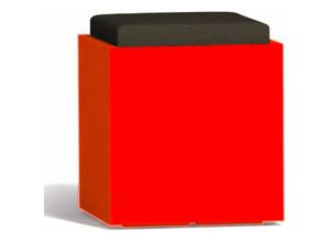 8053847871175 - Monacis - Leuchtende Sessel Square Bright mit Led-Pouf quadratischer für den Außenbereich Made in Italy -Rot   Mit Kabel