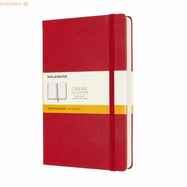 8053853606198 - Moleskine   Moleskine Classic Notizbuch Erweitert Large A5 Liniert Scharlachrot Gebunden