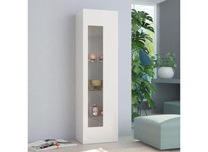 8054117990251 - Ahd Amazing Home Design - Vitrine Wohnzimmer Küche weiß Schrank mit 4 Glasböden Daiquiri