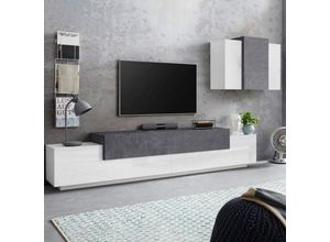 8054117990343 - Web Furniture - Modernes Design Anthrazit Wandeinheit Weiß Wohnzimmer Corona Moby Report