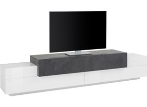 8054117990381 - Lowboard INOSIGN CoroLowboardTV-KommodeTV-MöbelTV-Bank Sideboards Gr B H T 240 cm x 516 cm x 45 cm schwarz-weiß (weiß hochglanz schieferfarben) Lowboards mit 3 Klappen (BTH) 240x45x516 cm