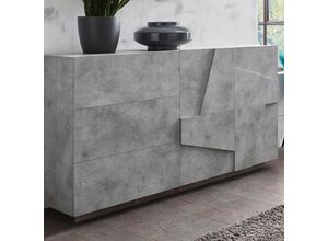 8054117990855 - Ahd Amazing Home Design - Sideboard Kommode 2 Türen 3 Schiebeschubladen modern 140cm Ping Side m Concrete