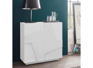 8054117990916 - Ahd Amazing Home Design - Sideboard 2 Türen 2 Abstellflächen modernes Design weiß 81x44cm H86 Ping Side s