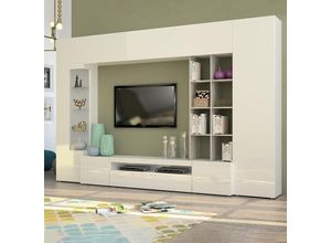 8054117991630 - Web Furniture - Wandsystem mit TV-Ständer Wandschrank weiß grau Ägypten Bericht