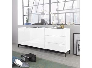 8054117991784 - Ahd Amazing Home Design - Sideboard Wohnzimmer 2 Türen 3 Schubladen 170cm weiß hochglanz Metis Up Kommode