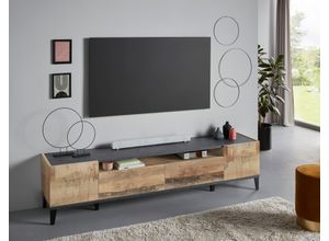 8054117993474 - TV-Board INOSIGN sunrise Sideboards Gr B H T 200 cm x 47 cm x 40 cm 2 schwarz (ahorn pereira schiefer) TV-Lowboards Breite 200 cm