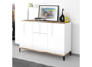 8054117993504 - Ahd Amazing Home Design - Sideboard 120x40cm modernes Design 3 Türen Schublade Wohnzimmer Rachel Wood