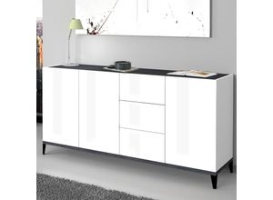 8054117993559 - Sideboard 160x40cm 3 Türen 3 Schiebeschubladen Eingang Wohnzimmer Rebecca