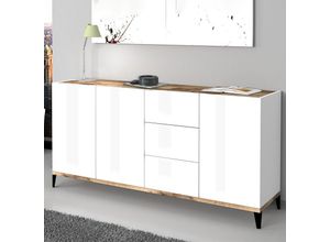 8054117993573 - Ahd Amazing Home Design - Sideboard 160x40cm 3 Türen 3 Schubladen Küche Eingang Rebecca Wood