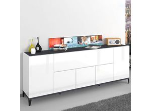 8054117993580 - Ahd Amazing Home Design - Sideboard 200x40cm Design 5 Türen Klappfach Eingang Wohnzimmer Stephanie