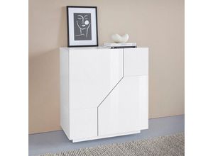 8054117993795 - Ahd Amazing Home Design - Sideboard 80x43cm weiß Sideboard 2 Fächer Wohnzimmer Schlafzimmer Küche Adara