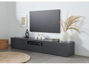 8054117994778 - Lowboard INOSIGN Essential Sideboards Gr B H T 220 cm x 35 cm x 40 cm schwarz (anthrazit matt) Lowboards 220 cm