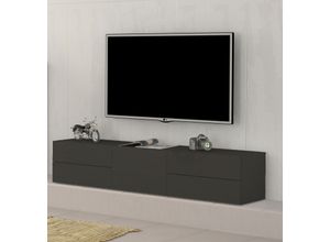 8054117996222 - Lowboard TECNOS Metis Sideboards Gr B H T 170 cm x 352 cm x 40 cm grau (anthrazit hochglanz) Lowboards Breite 170 cm