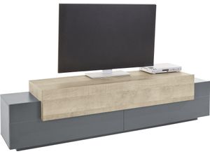 8054117996789 - Lowboard INOSIGN CoroLowboardTV-KommodeTV-MöbelTV-Bank Sideboards Gr B H T 200 cm x 516 cm x 45 cm grau (anthrazit oak) Lowboards mit 3 Klappen davon 2 Push-to-Open Funktion Breite 200