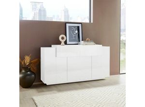 8054117996833 - Ahd Amazing Home Design - Sideboard weiß modernes Design 160cm 3 Fächer Corona Side Lacq