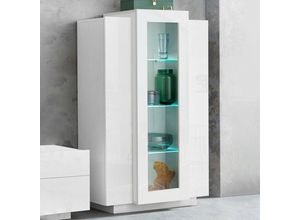 8054117996871 - Web Furniture - Vitrine für Wohnzimmer in weiß in modernem Design 80x120cm Corona Lacq