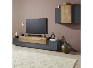 8054117996888 - Web Furniture - Moderner wandmontierter TV-Ständer aus schwarzem Holz Stady ap