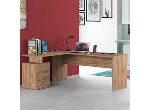 8054117997137 - Web Furniture - Moderner Eckschreibtisch aus Holz 3 Schubladen Neu Selina wd