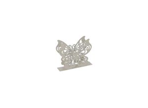 8054248909481 - Metall Schmetterling Cremefarbener rechteckiger Serviettenhalter 145x4x12 cm