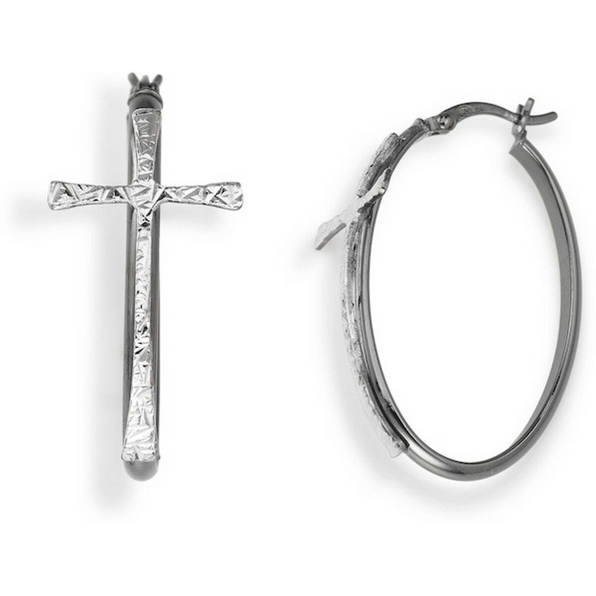 8054719088424 - Damenohrringe CERCHIO E CROCE BLACK Sterlingsilber 925 8054719088424 - Damenohrringe CERCHIO E CROCE BLACK Sterlingsilber 925