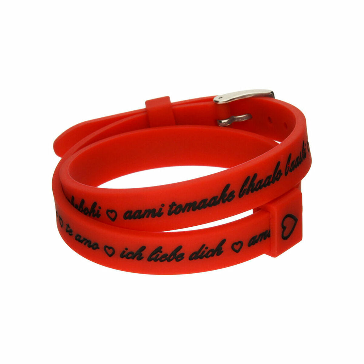 8054726935490 - Damenarmreif I LOVE YOU SILVER - SILICONE BRACELET