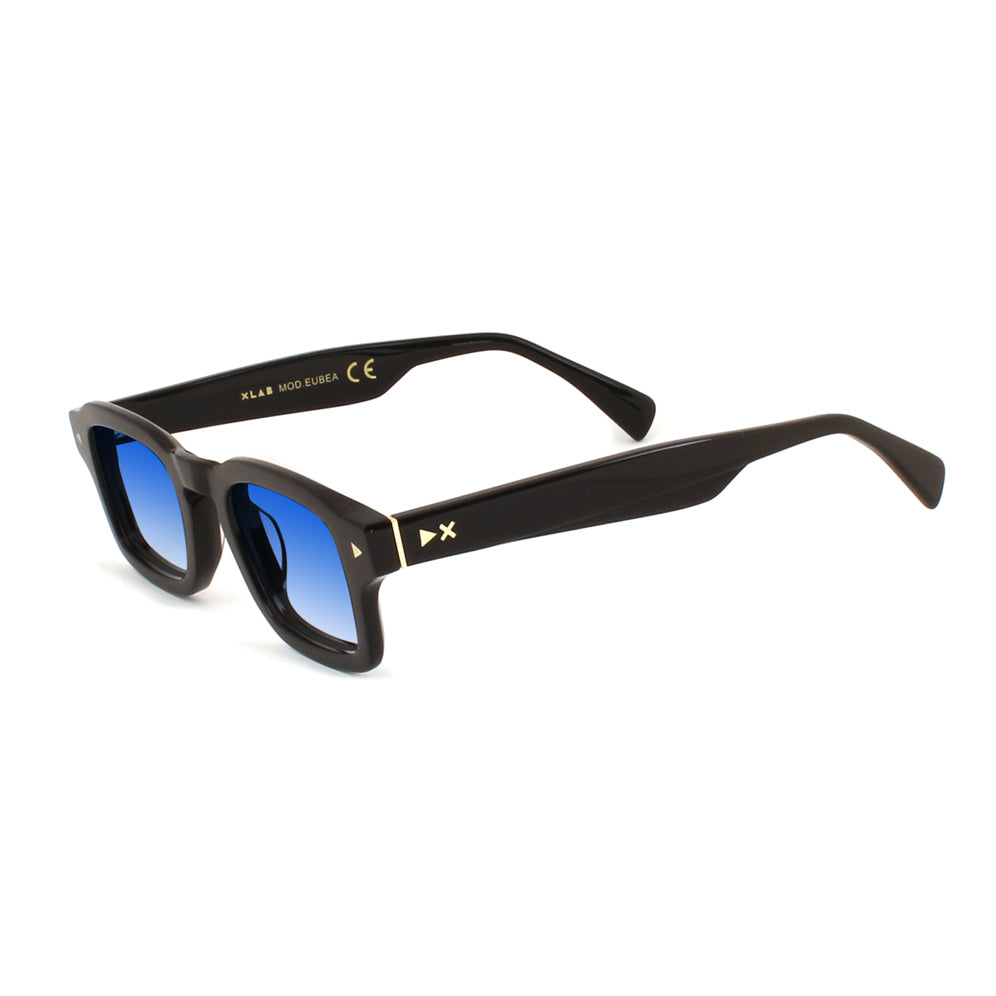 8054757824725 - XLAB Herren EUBEA Gläser SONNENBRILLEN Acetat Schwarz Hellblau Quadratisch  Schattiert