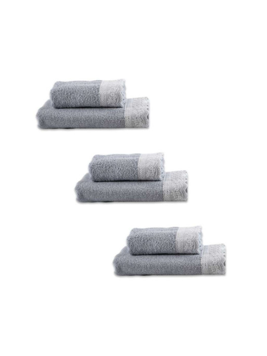 8054806087675 - - SET SPUGNA ELLY 3+3 GRIGIO - Grau