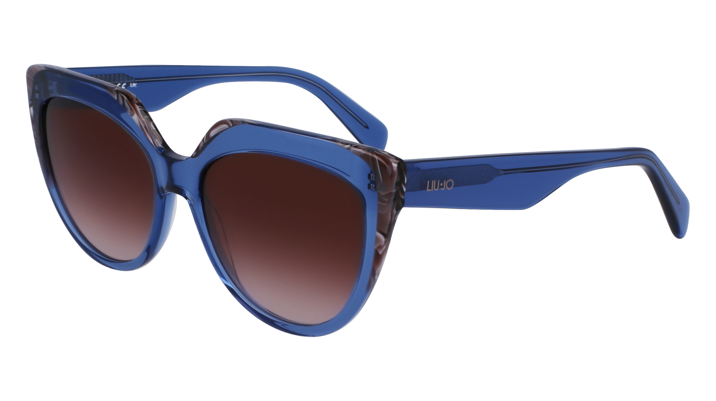 8054944263436 - Frau LJ783S 416 Gläser SONNENBRILLEN Acetat Blau Braun Katzenauge Normale Normal