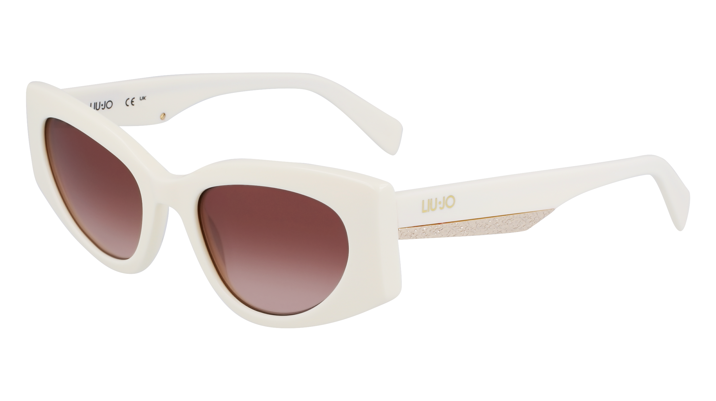 8054944757102 - Damen LJ792S 101 Gläser SONNENBRILLEN Acetat Weiß Braun Cat Eye Normal Schattiert