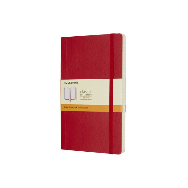 8055002854634 - Notizbuch Classic Collection 854634 scharlachrot A5 liniert 70g 96 Blatt 192 Seiten mit Gummiband 8055002854634 MOLESKINE