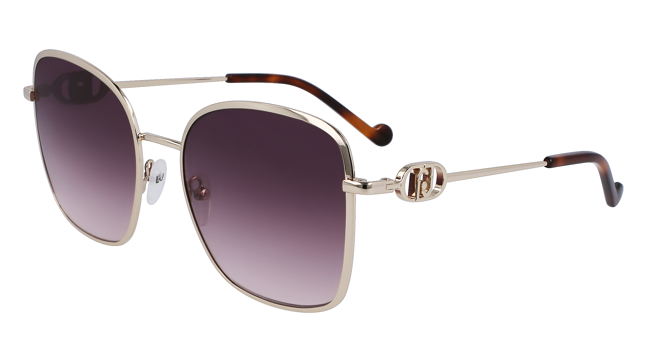 8055130515100 - Damen LJ155S 716 Gläser SONNENBRILLEN Metall Gold Violett Quadratisch Normal Normal