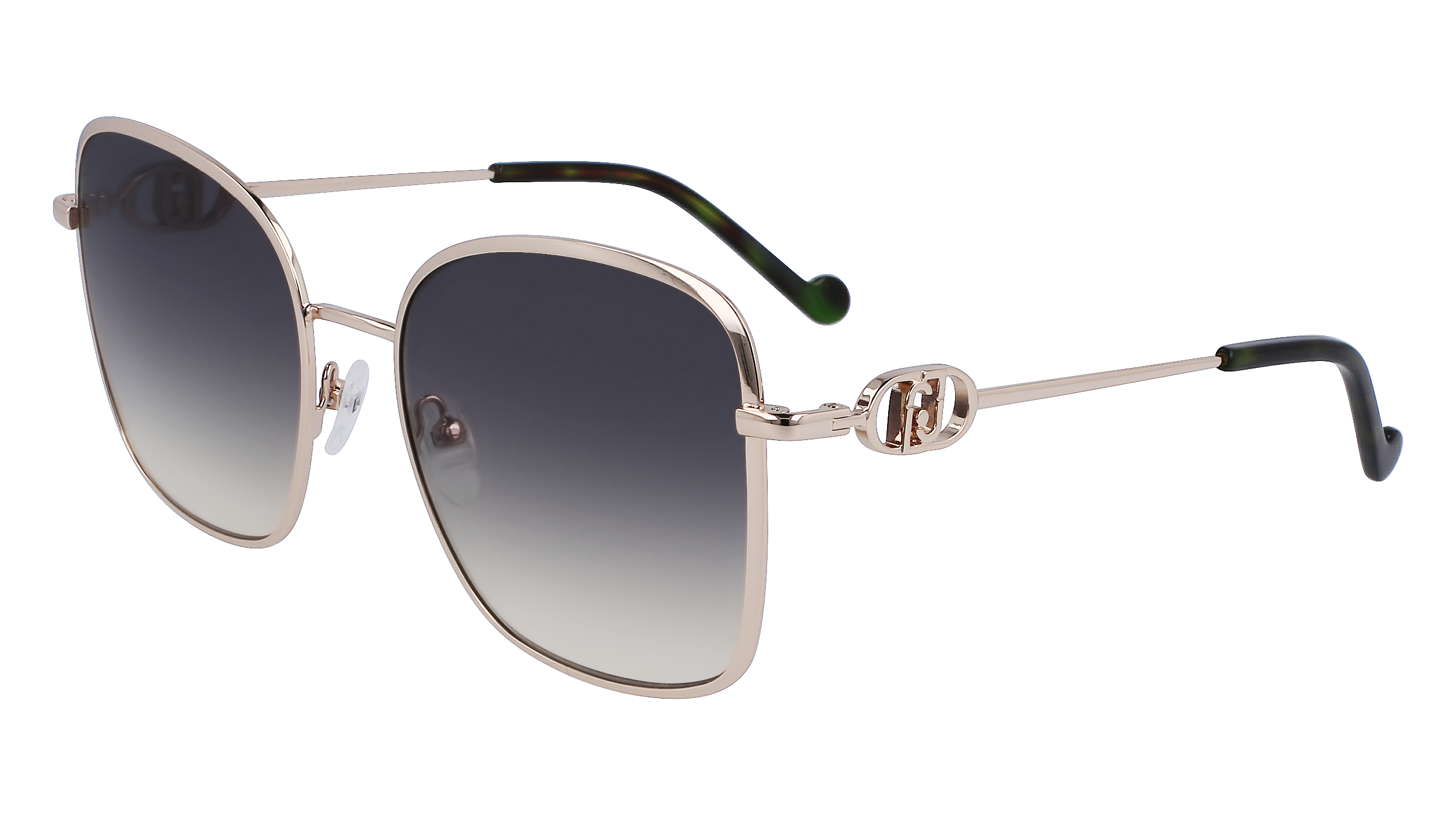 8055130515131 - Damen LJ155S 722 Gläser SONNENBRILLEN Metall Gold Grün Quadratisch Normal Normal