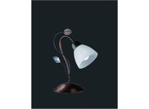 8055303614135 - Iperbriko - Tischlampe 1xE14 Traditio Rust White Glass Cup L12 cm Trio Lighting