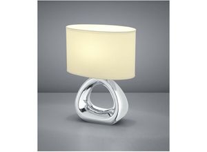 8055303614227 - Iperbriko - Gizeh Tischlampe Silber Keramik und weißer Stoff L24 cm Trio Lighting