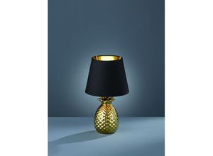 8055303617860 - Iperbriko - Dekorative Tischlampe Ananas Ananas Gold mit schwarzem Lampenschirm Ø20 cm Trio Lighting