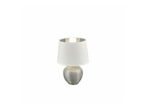 8055303617945 - Iperbriko - Moderne Tischlampe Silber Keramik Weiß Luxor Lampenschirm Ø18 cm Trio Lighting