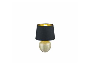 8055303617983 - Moderne Tischlampe Gold Keramik Schwarz Luxor Lampenschirm Ø18 cm Trio Lighting