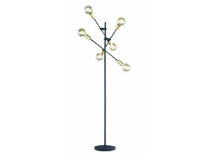 8055303621676 - Iperbriko - Minimale Stehlampe 6 verstellbare Lichter Kreuz Schwarz und Gold Trio Lighting